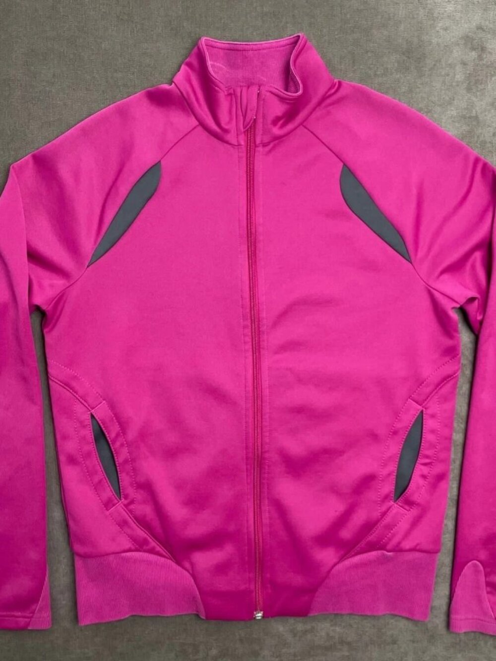 Puma Pink Full-Zip Mock Neck Sweatshirt Womens M